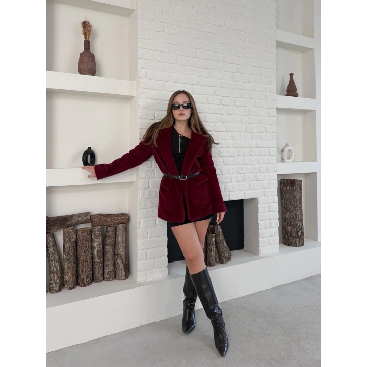 Fok ceket premıum kalite bordo st255860