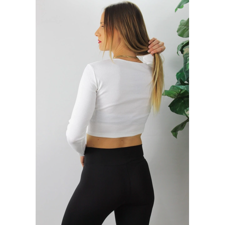 Halkalı Fitilli Bluz Beyaz - 125.495
