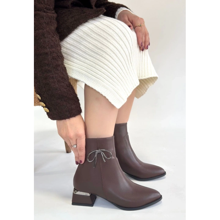 Harly Kahverengi Cilt Topuklu Bot