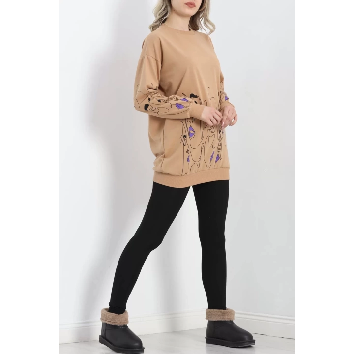 İki İplik Baskılı Tunik Sweat Bisküvi - 40046.555.