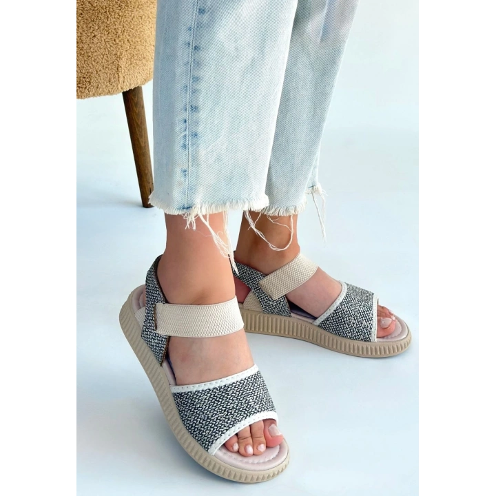 Jake Yeşil Hasır Cilt Sandalet