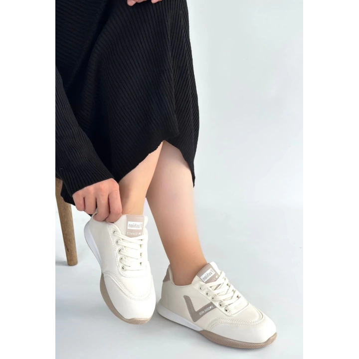 Jowen Bej Cilt Vizon Detaylı Bağcıklı Spor Ayakkabı