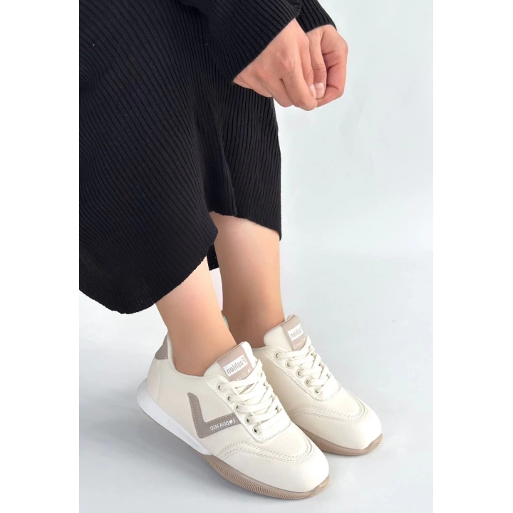 Jowen Bej Cilt Vizon Detaylı Bağcıklı Spor Ayakkabı