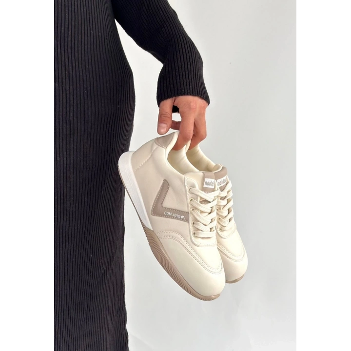 Jowen Bej Cilt Vizon Detaylı Bağcıklı Spor Ayakkabı