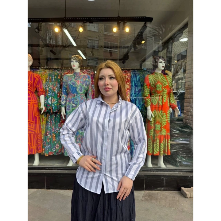 Kalın çizgili gömlek