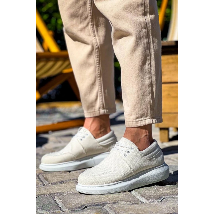 KB-042  Kuback Bağcıklı Beyaz Günlük Erkek Ayakkabı