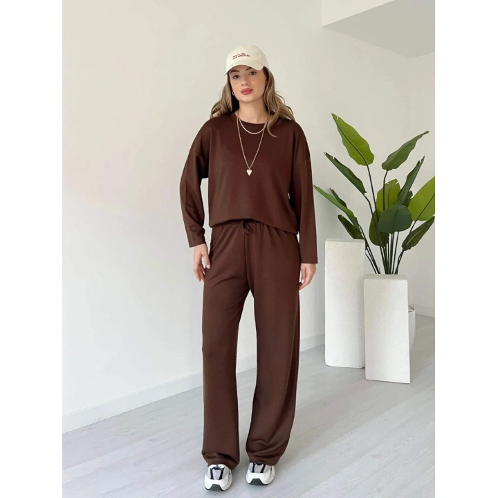 Kollu modal takım kahve