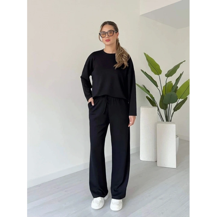 Kollu modal takım siyah