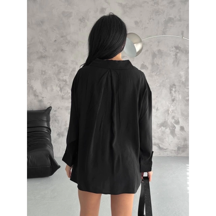 Modal oversize cepli gömlek