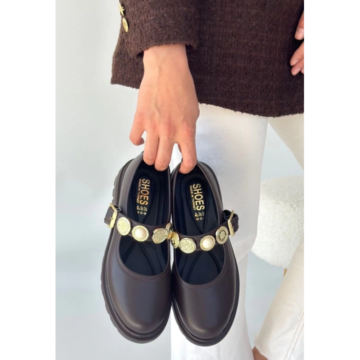 Okira Kahverengi Cilt Oxford Ayakkabı