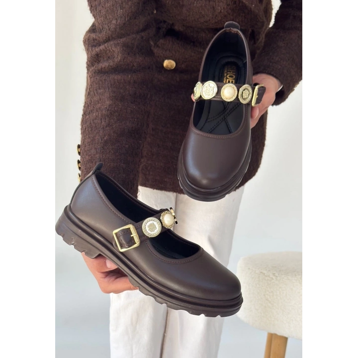 Okira Kahverengi Cilt Oxford Ayakkabı