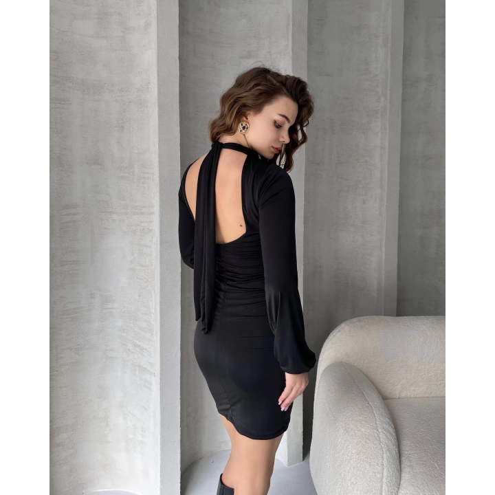 Öpücük Yaka Mini Elbise