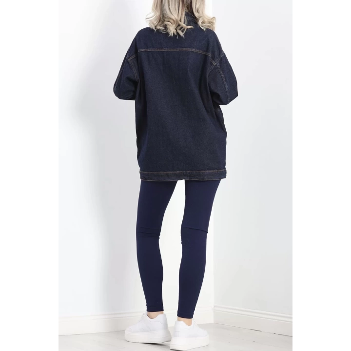 Oversize Kot Ceket Lacivert - 10002.1778.