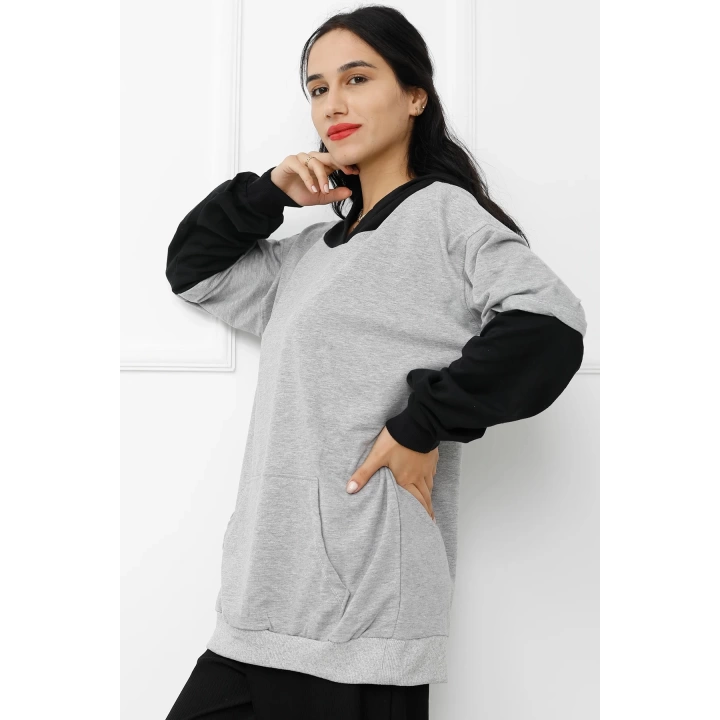Parçalı Sweat Gri - 411.0313