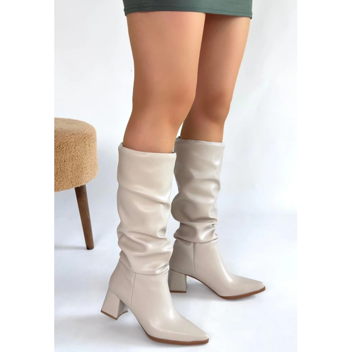 Pitay Ten Cilt Topuklu Çizme