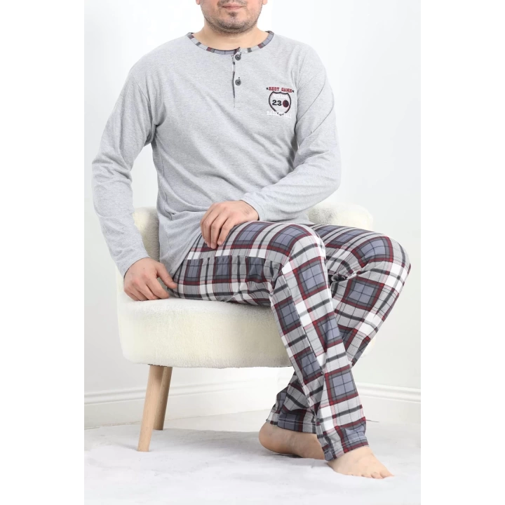 Sportif Erkek Pijama Takımı Gri - 40067.1838.