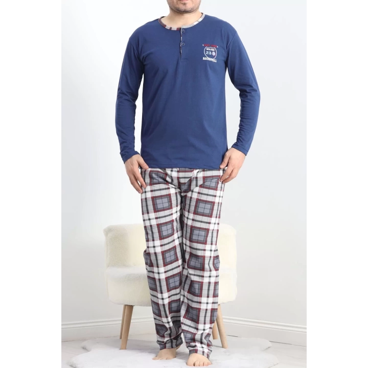 Sportif Erkek Pijama Takımı Lacivert - 40067.1838.