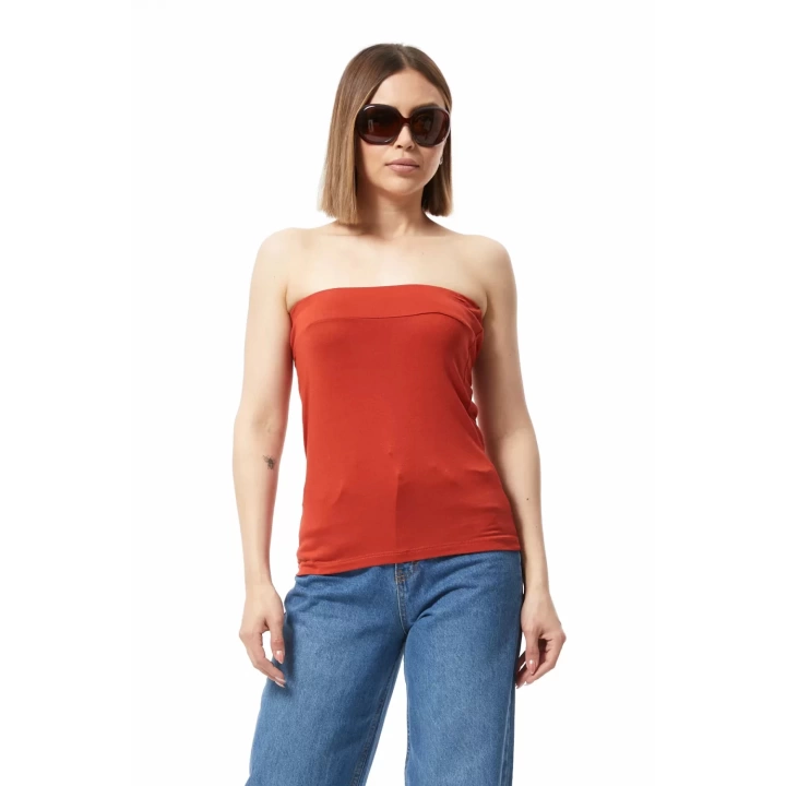 Straplez Bluz Tarçın - 0015.138