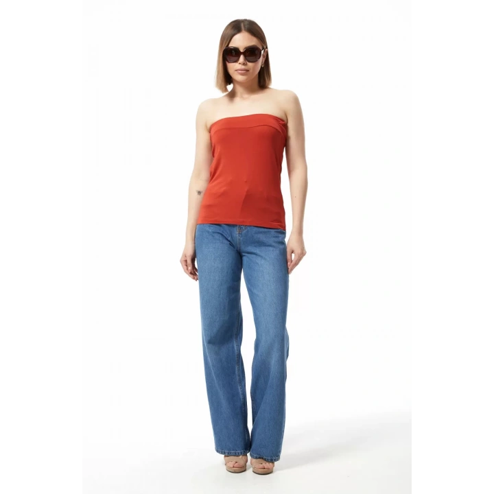 Straplez Bluz Tarçın - 0015.138