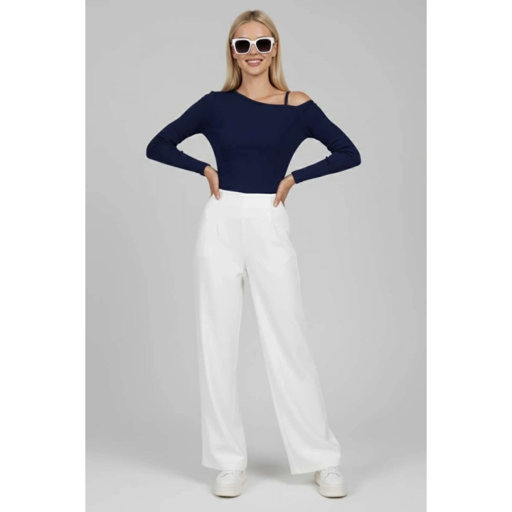 Tek Omuz İpli Bluz Lacivert T4328