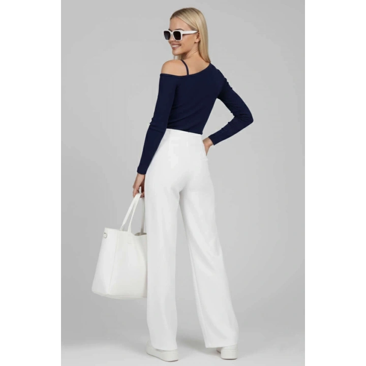 Tek Omuz İpli Bluz Lacivert T4328