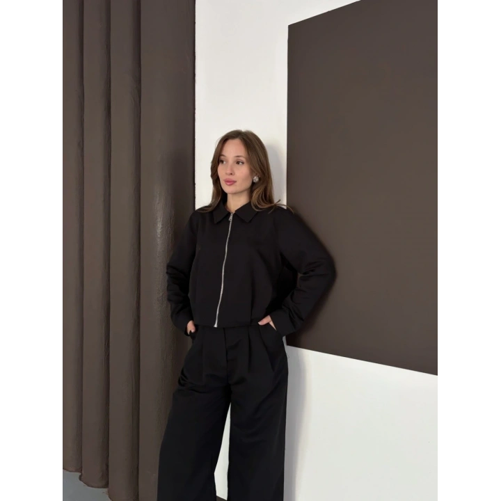 Trenç takım alt üst siyah ons