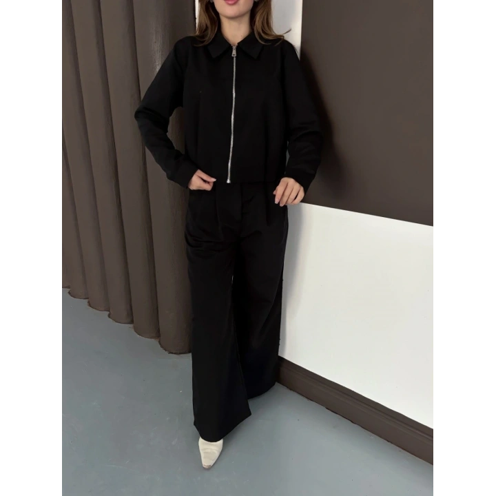 Trenç takım alt üst siyah ons