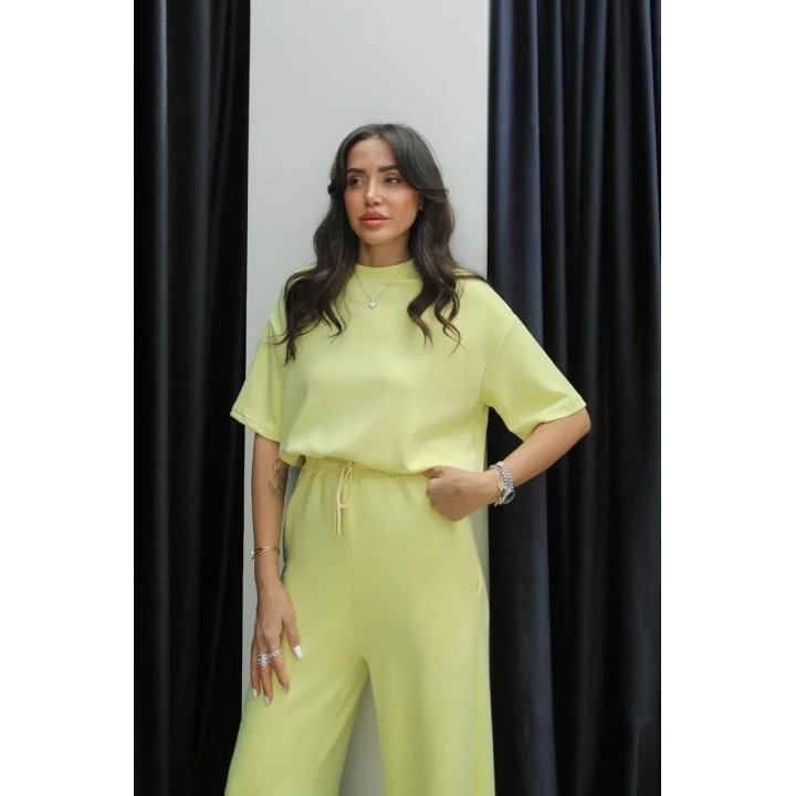 Tshirt alt üst modal takım sarı