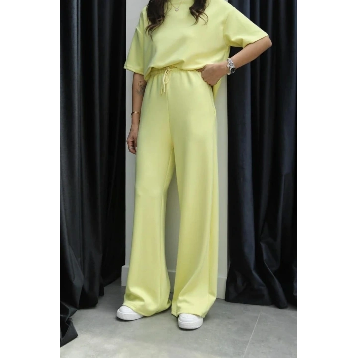 Tshirt alt üst modal takım sarı