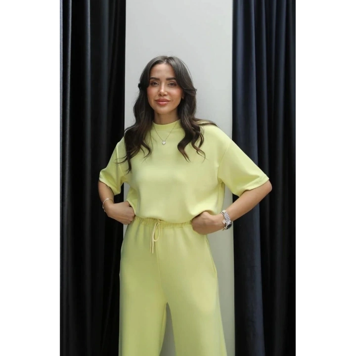 Tshirt alt üst modal takım sarı