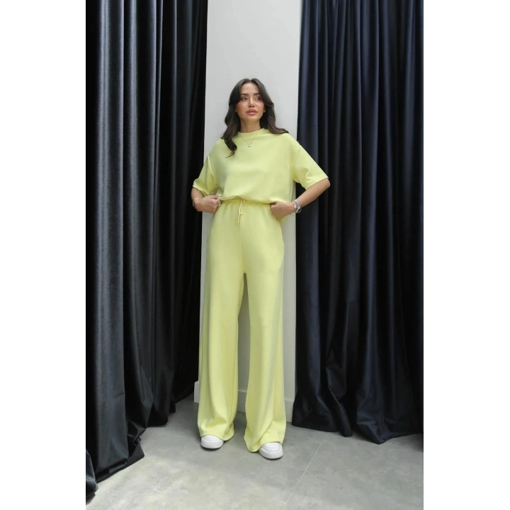 Tshirt alt üst modal takım sarı