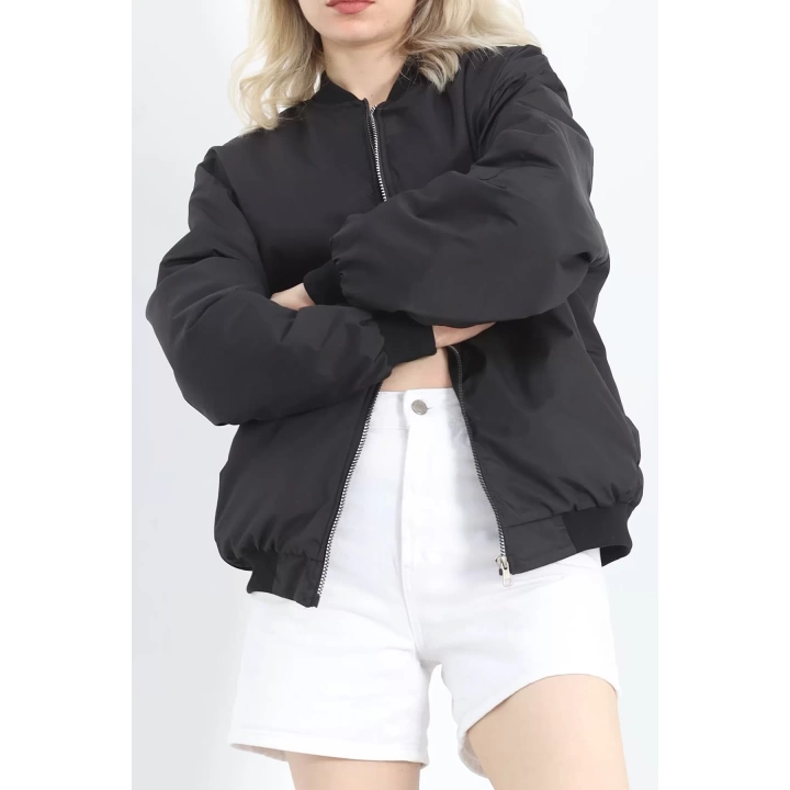 Unisex Bomber Ceket Siyah - 20362.1761.