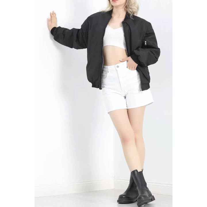 Unisex Bomber Ceket Siyah - 20362.1761.