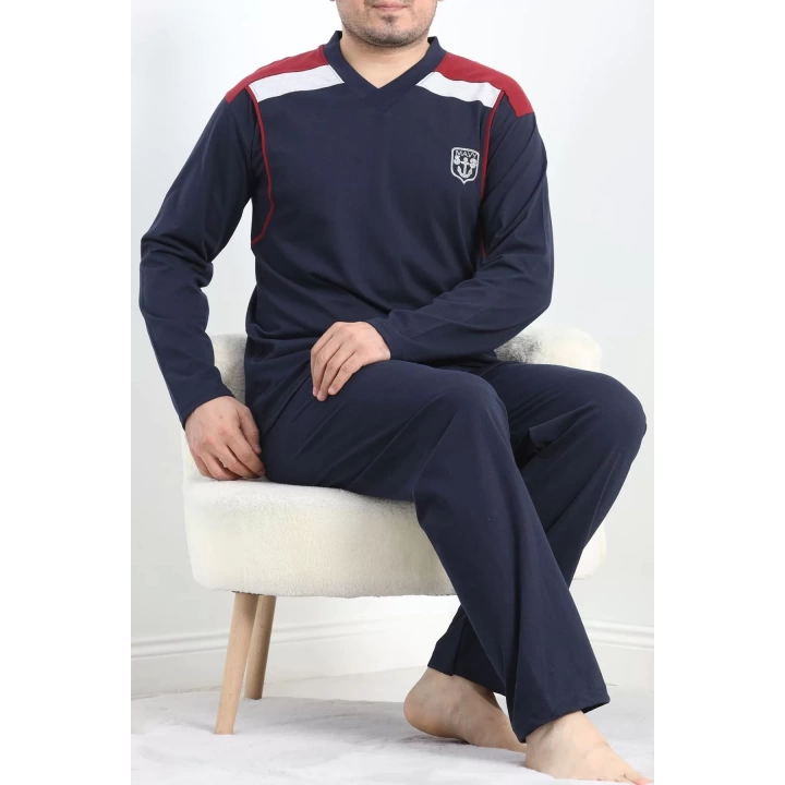 V Yaka Erkek Pijama Takımı Lacibordo - 40069.1838.