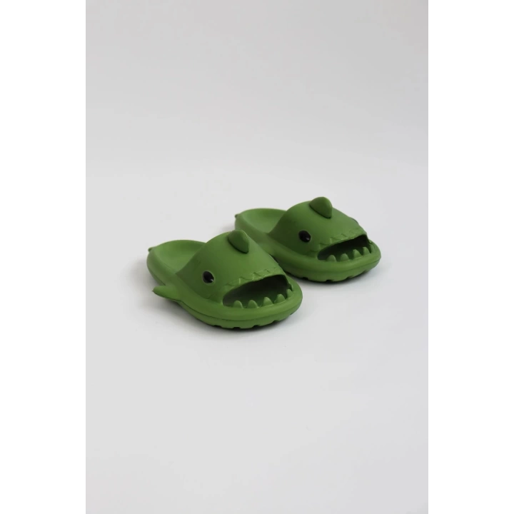 WG500 Köpekbalığı Haki Unisex Tam Ortopedik Terlik Shark Slides