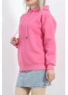 3 İplik Kapşonlu Basic Sweat Pembe - 20074.1878.