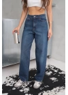 Arkadan tokalı jeans pantolon