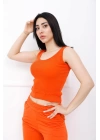 Askılı Kayık Yaka Crop Bady Oranj - P-020497