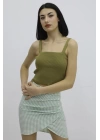 Askılı Triko Büstiyer Haki - P-019917