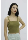 Askılı Triko Büstiyer Haki - P-019917