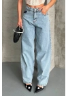 Baggy kar yıkama buz mavi jeans pantolon d2007