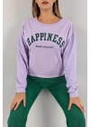 Baskılı Crop Sweat Lila - 0135.159.
