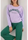 Baskılı Crop Sweat Lila - 0135.159.