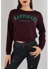 Baskılı Crop Sweat Mor - 0135.159.
