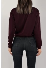 Baskılı Crop Sweat Mor - 0135.159.