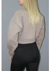 Baskılı Crop Sweat Taba - 211.502.
