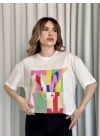 Baskılı crop tişört