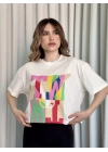 Baskılı crop tişört