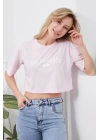 Baskılı Crop tişört