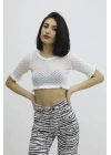 Bel Lastikli Triko Bluz - P-019803EKRU